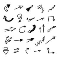 Vector set of hand drawn arrows, elements for presentation