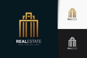 diseño de logotipo de línea inmobiliaria vector