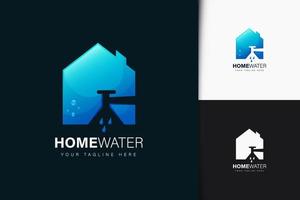 diseño de logotipo de agua en casa vector