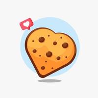 icono de dibujos animados de galletas de chocolate de amor vector