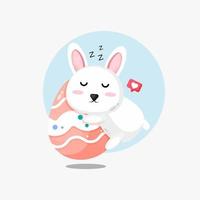 Cute bunny hold an easter egg vector