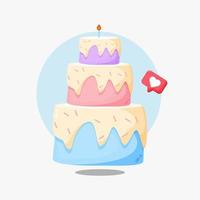 diseño de dibujos animados de icono de pastel de cumpleaños vector
