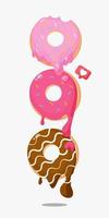 icono de dibujos animados de donut derretido flotante vector