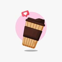 Brown coffee cup icon design