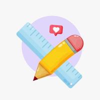 Pencil with ruler icon design vector