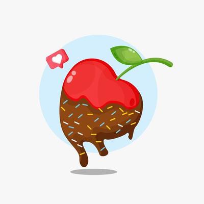 Cherry covered in chocolate icon design