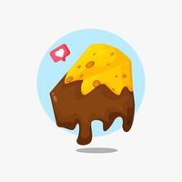 Cheese covered in chocolate icon design vector