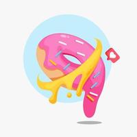 donut planeta icono ilustración vector