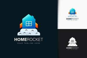 Home rocket logo design vector