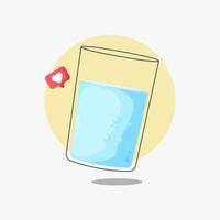 Glass of water. Refreshing drink. Doodle outline cartoon. Trendy modern  illustration. Blue liquid cup 13160122 Vector Art at Vecteezy