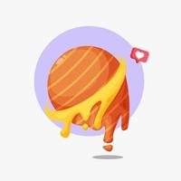 Saturn planet melting icon illustration vector