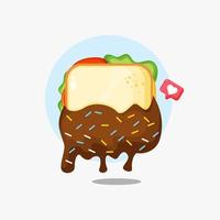 Sandwich covered in chocolate vector