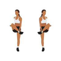 Woman doing Fingertip to toe jacks exercise. Flat vector illustration isolated on white background