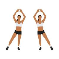 Woman doing Modified Jumping jacks exercise. Flat vector illustration isolated on white background