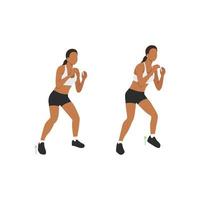 mujer haciendo ejercicio de pies rápidos. ilustración vectorial plana aislada sobre fondo blanco