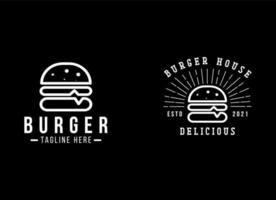 Vintage Style Hamburger Logo Design Template vector