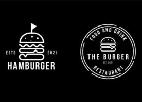 Vintage Style Hamburger Logo Design Template vector