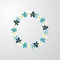 flower frame circle vector