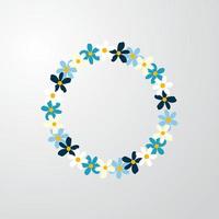 flower frame circle vector