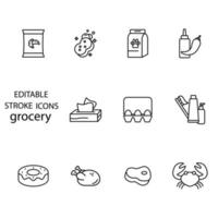 grocery icons set . grocery pack symbol vector elements for infographic web