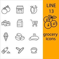 grocery icons set . grocery pack symbol vector elements for infographic web