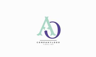 WebAlphabet letters Initials Monogram logo AO, AO INITIAL, AO letter vector