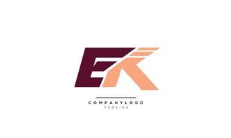 alfabeto letras iniciales monograma logo ek, ek inicial, letra ek vector