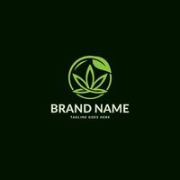diseño de logotipo o icono de cannabis y ecológico vector