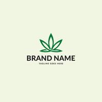 diseño de logotipo o icono de hoja de cannabis vector