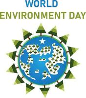 Green planet world environment day vector