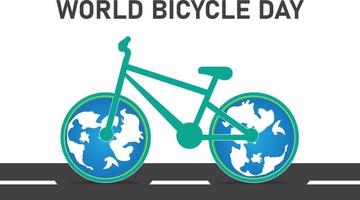 bicycle on the road world bicycle day vector