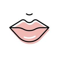 icono de línea de labios. símbolo de gusto, sexo, romántico. ilustración vectorial en blanco vector