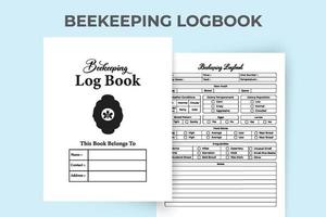 Interior of a beekeeping notebook. Beehive caring and nectar production information journal template. Interior of a notebook. Beekeeping and pollination tracker interior. vector