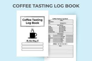 Coffee testing log book interior. Coffee quality and taste tracker journal template. Interior of a notebook. Coffee taste rating and brewing instruction logbook interior. vector