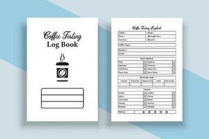 Coffee tasting notebook interior. Coffee information and texture rating journal template. Interior of a  logbook. Coffee taste rating and brewing method instruction notebook interior. vector