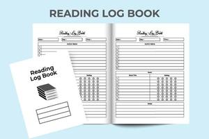 Reading logbook interior. Daily book reading tracker and book review information checker template. Interior of a journal. Reading information tracker notebook and author rating journal interior. vector