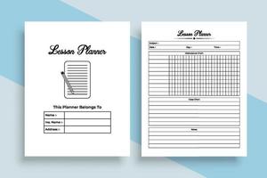 Lesson planner journal interior template. Daily class notes tracker and study information checker template. Interior of a log book. Student's lesson planner and goal tracker interior. vector