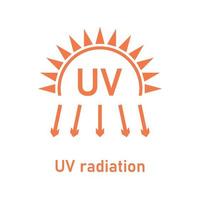 UV radiation icon. Solar ultraviolet symbol. Vector