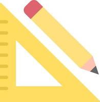 Pencil and Set Square Flat Color Icon vector