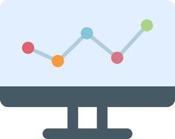 Online Statistics Flat Color Icon vector