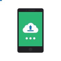 Upload From Phone Flat Color Icon vector