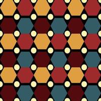 colorful hexagonal circle seamless pattern perfect for background or wallpaper vector