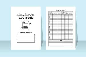 Checking account ledger log book interior. Bank account information checker and balance tracker template. Interior of a journal. Checking account ledger for business and financial work. vector