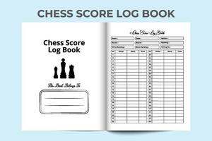 Interior of a chess game score journal. Chess player information and game score tracker interior. Interior of a notebook. Chess game score tracker and information notebook template. vector