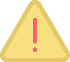 Warning Sign Flat Color Icon vector