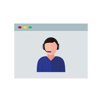 Web Support Flat Color Icon vector