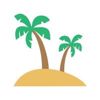 Palm Trees Flat Color Icon vector