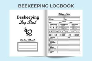 Beekeeping log book interior. Beekeeping and honey harvesting tracker template. Interior of a journal. Honey testing journal and beehive caring logbook interior. Bee pollination tracker. vector