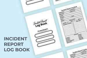 Incident report notebook interior. Incident information tracker and witness data notebook template. Interior of a journal. Incident report and description logbook interior. vector