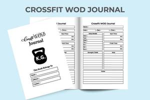 Crossfit WOD planner interior. Daily exercise planner and body strength tracker template. Interior of a notebook. Crossfit WOD planner and exercise tracker journal interior. vector